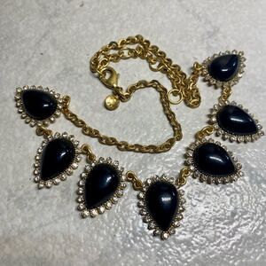 J. Crew Black & Rhinestone Necklace
